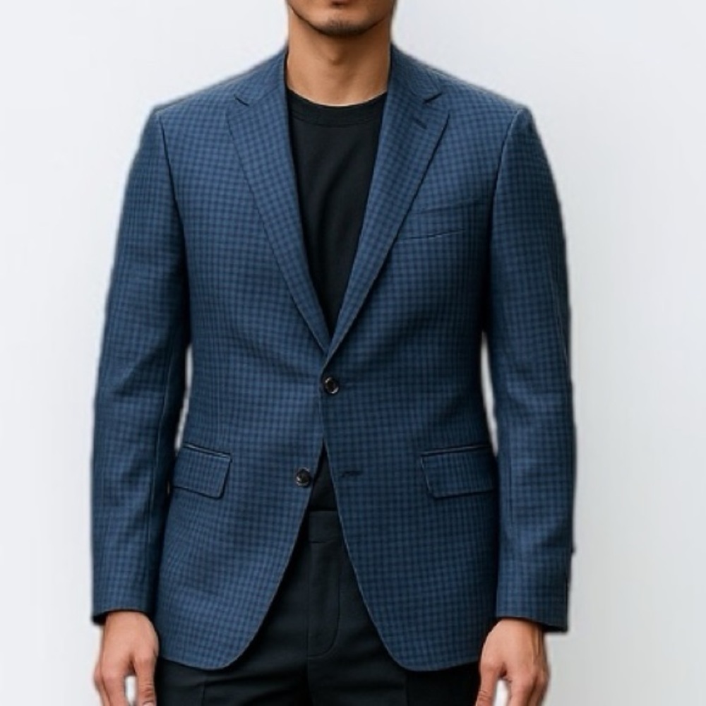 Ted Baker Jay Endurance Blazer In Blue Check | Size 36R